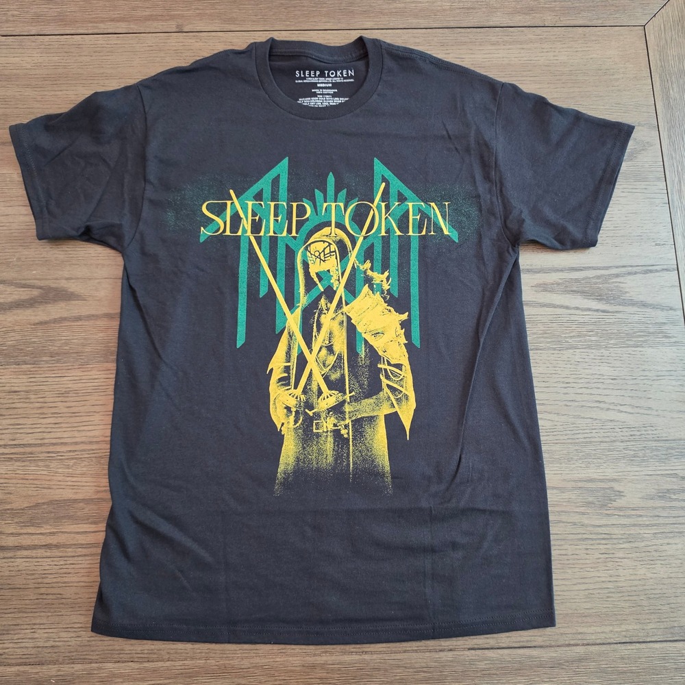 Sleep Token Band T-Shirt Mens Medium Black Graphic Tee Vessel Dual Swords NWOT